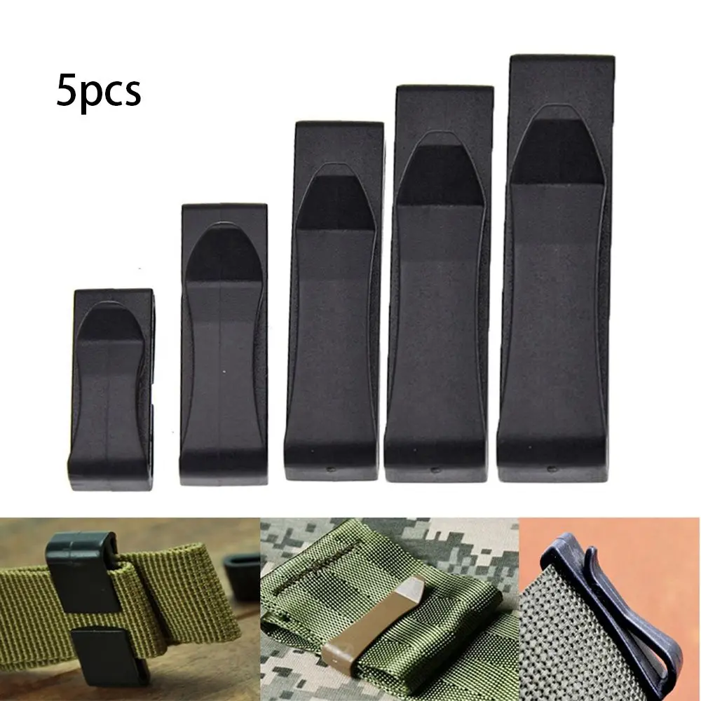 

Black Camping Hiking Outdoor Military Attach Tactical Backpack Buckles Adjust Keeper Molle Webbing Buckle Belt end Clip