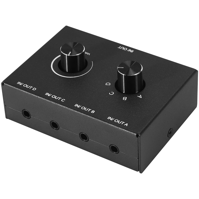 4 Port Audio Switch, 3.5mm Audio Switcher, Stereo AUX Audio Selector, 4 Input 1Output/1Input 4 Output Audio Switcher Box images - 6