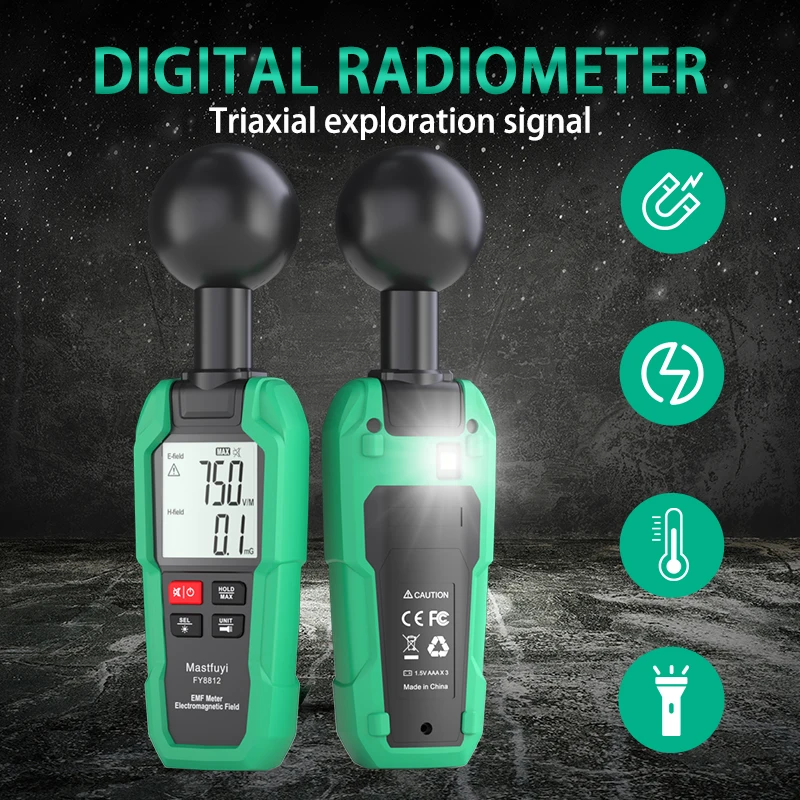 

EMF Meter Detector Electromagnetic Radiation Detector Electric Magnetic Field Detection For Measuring Electromagnetic Radiation