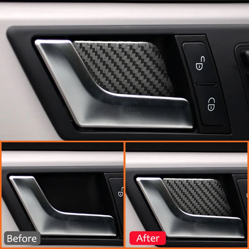 Автомобильная внутренняя дверная ручка из углеродного волокна кольцевая панель