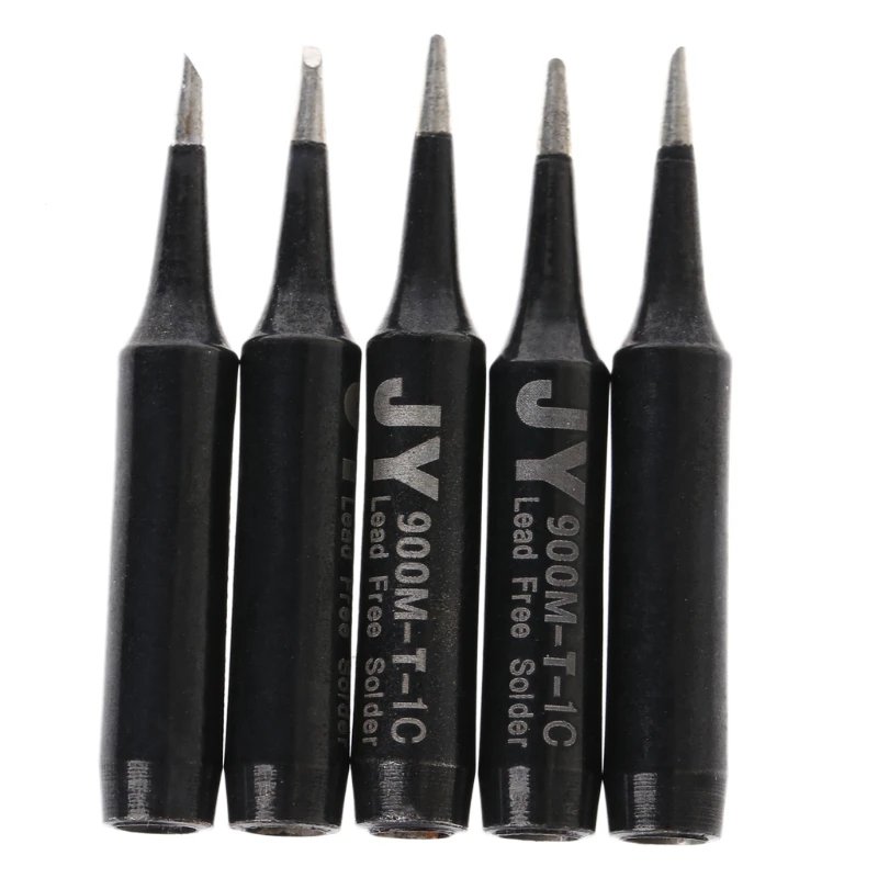

5 Pcs 900M-T-1C Copper Replacement Bevel Style Soldering Iron Solder Tip Lead-fr KXRE