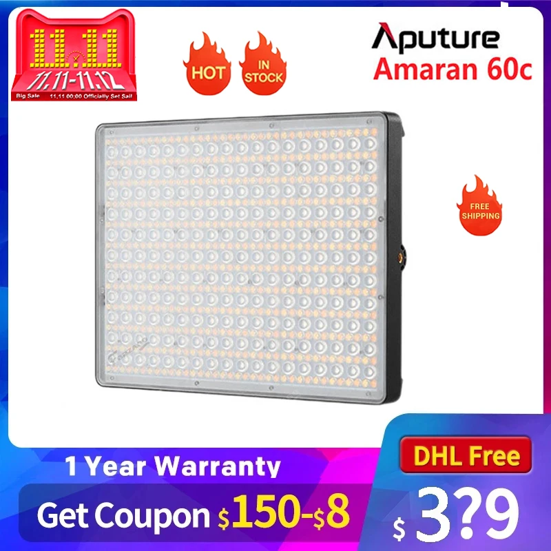 Aputure Amaran P60c RGB цветная светодиодная лампа для фотоссветодиодный емки в помещении
