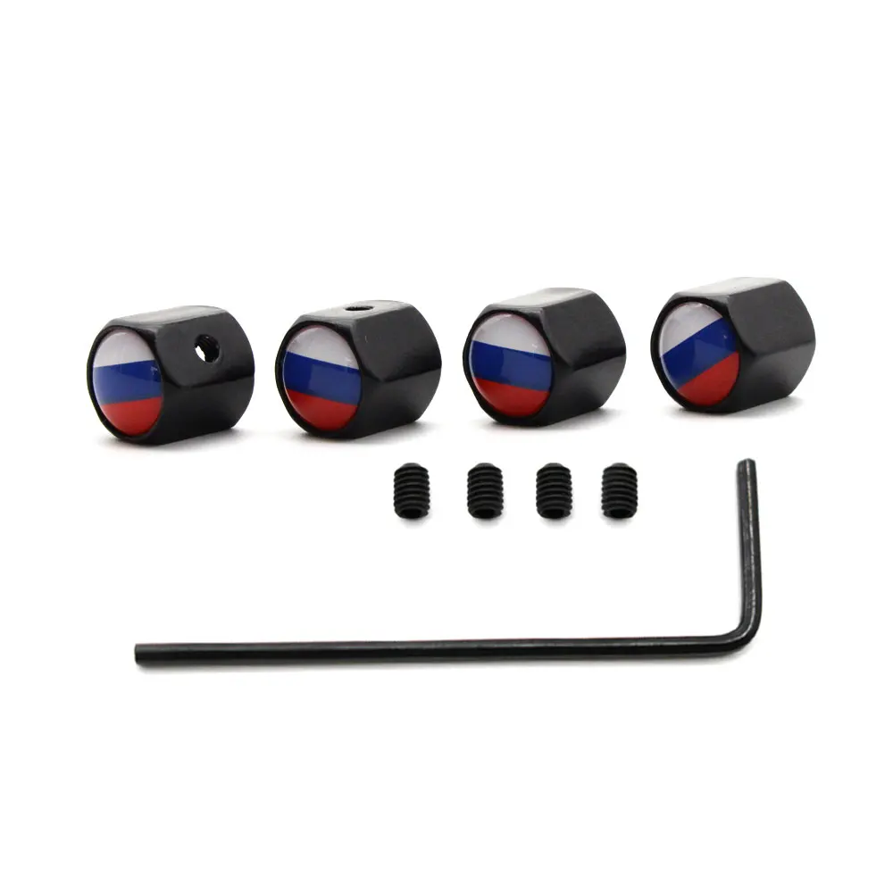 5 шт./компл. автомобильный Стайлинг из цинкового сплава, противоугонная крышка с национальным флагом России, колпачки для клапанов автомобильных шин, колпачки для колес, шток шины, воздушная крышка, герметичная бухта