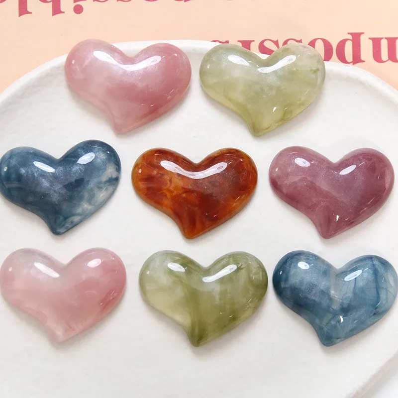 

New style 50pcs/lot color print cartoon irregular hearts shape resin flatback cabochon beads diy jewelry garment/hair accessory