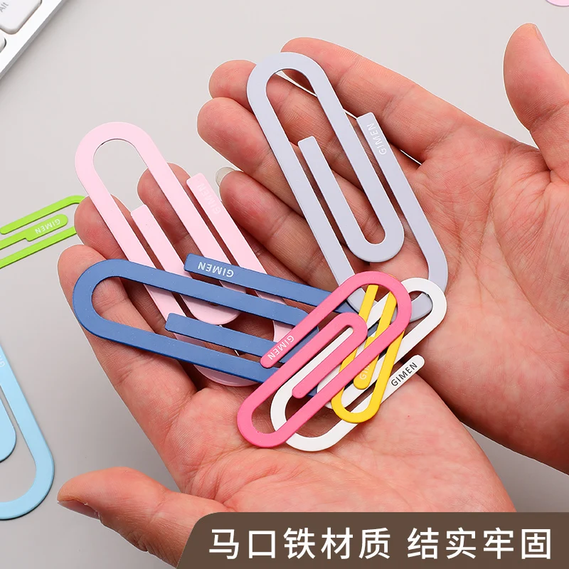 

2 pieces of giant creative paper clip bookmark round office supplies stationery gifts medium green + yellow