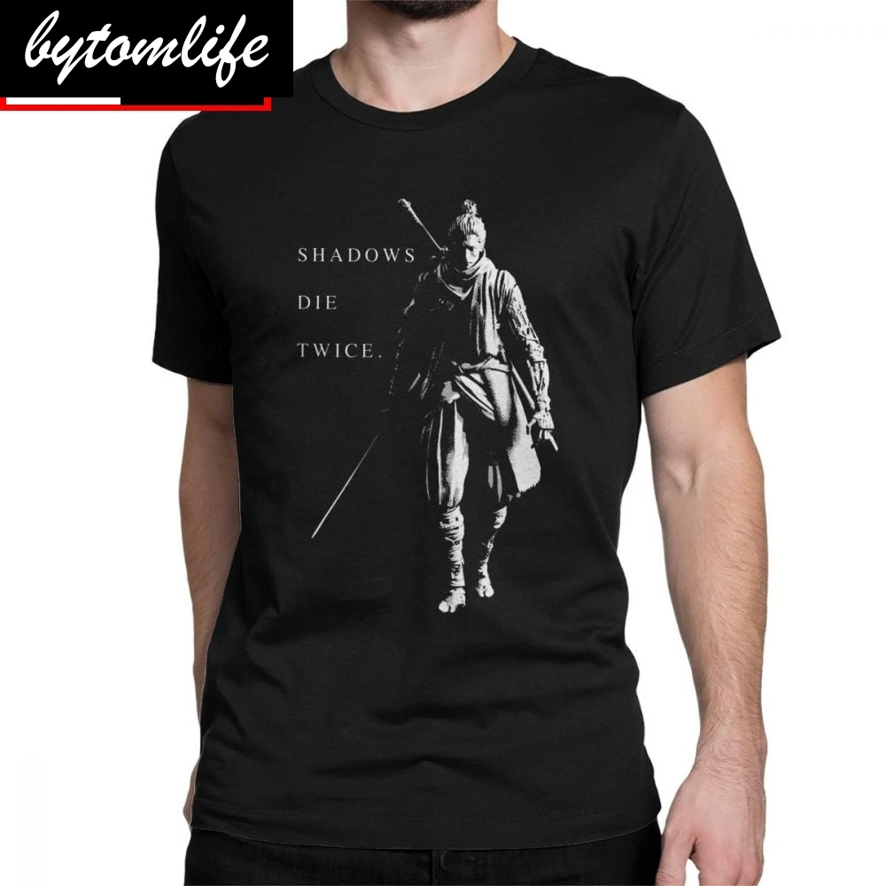 

Fun Sekiro Shadows Die Twice T-Shirt for Men Cotton Men T Shirts Wolf Souls Samurai Game Japanese Tee Gift Idea Tops