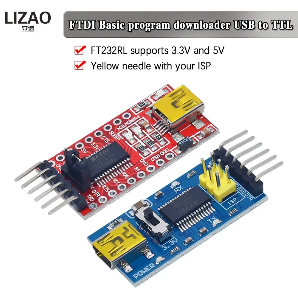 Модуль последовательного адаптера LIZAO FT232RL FTDI USB 3 В 5 в TTL для мини-порта Arduino FT232.