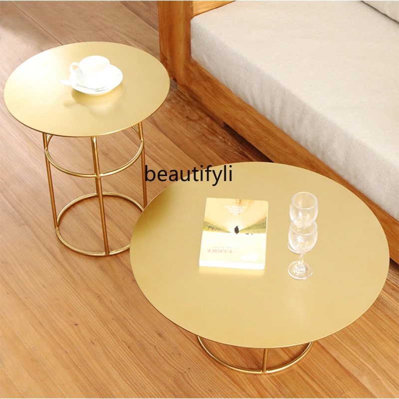 

yj Nordic Modern Minimalist Metal Corner Coffee Table Wrought Iron Side Table Corner Table Coffee Table