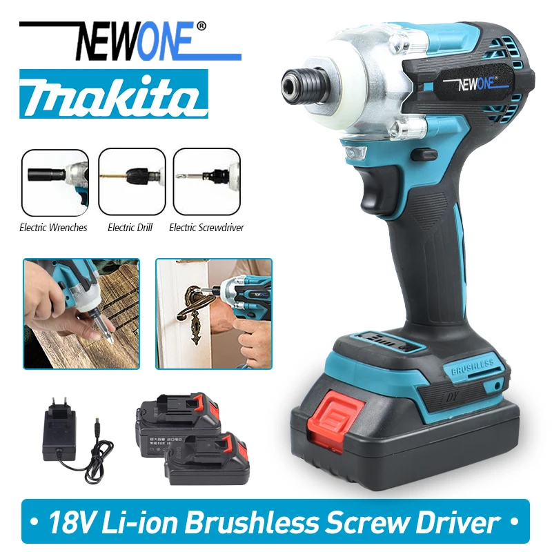 NEWONE 18V Power Tool Electric Screw Driver for Makita 18V Battery Cordless Brushless Electric Screwdriver 1/4 inch Power Tools