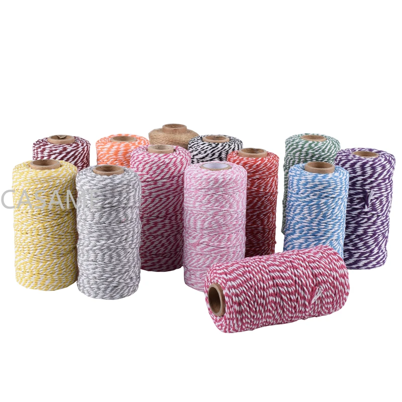 

Multiple Colorful Thread Cord Handmade Crafts DIY Beige Twisted Cotton Macrame Cord Twine Rope String Home Textile Decoration