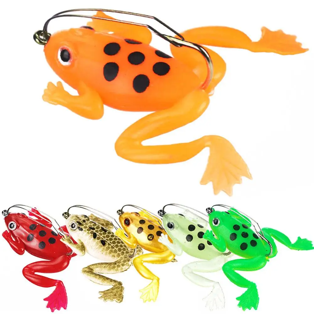 

5Pcs 4.5cm 3g Luminous Frog Fishing Lures Kit With Hooks High Simulation 3D Eyes Frog Lures Swimbaits Wholesale Dropshipping