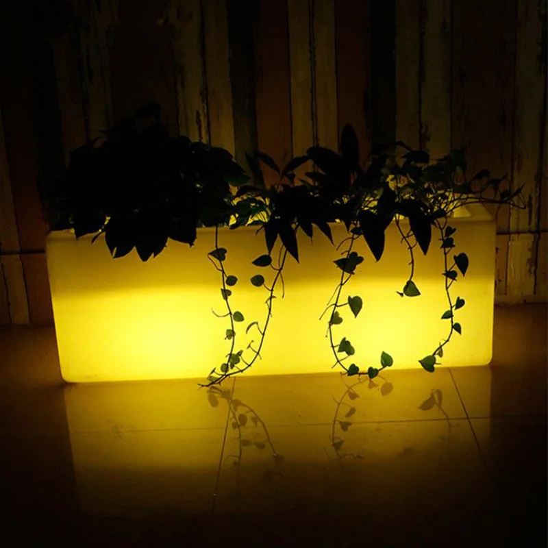 

Прямоугольные уличные горшки REAQ 120*40*40 см, цветочные горшки с подсветкой для искусственного украшения