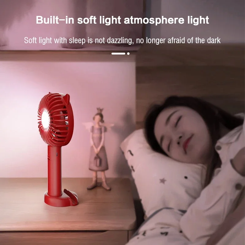 Ручной перезаряжаемый вентилятор с USB бесшумный тремя скоростями и регулируемым