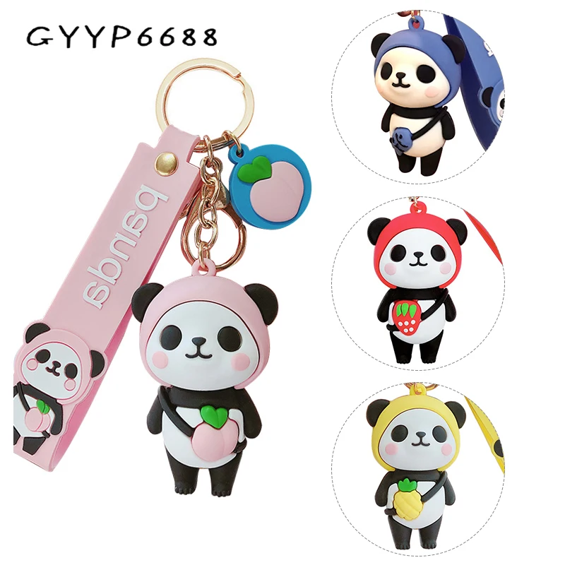 

1-5-30-pcs 10x3cm 4 Colors China Panda PVC Material Keychain Perfect For Trinket Gift Backpack Pendant Car Keys Acessories