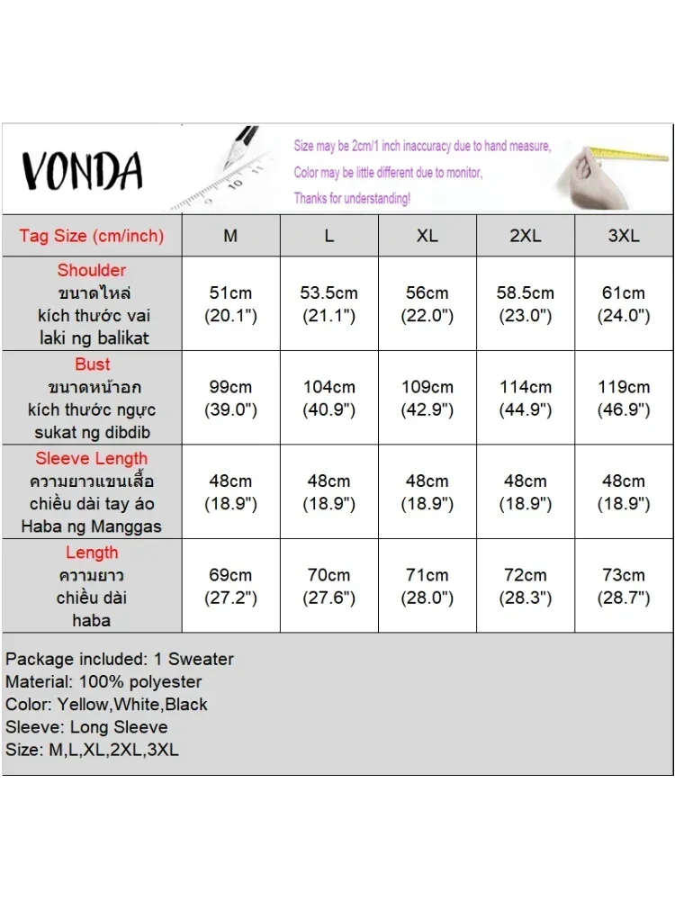 VONDA лоскутные свитера с v-образным вырезом женская одежда трикотажные топы