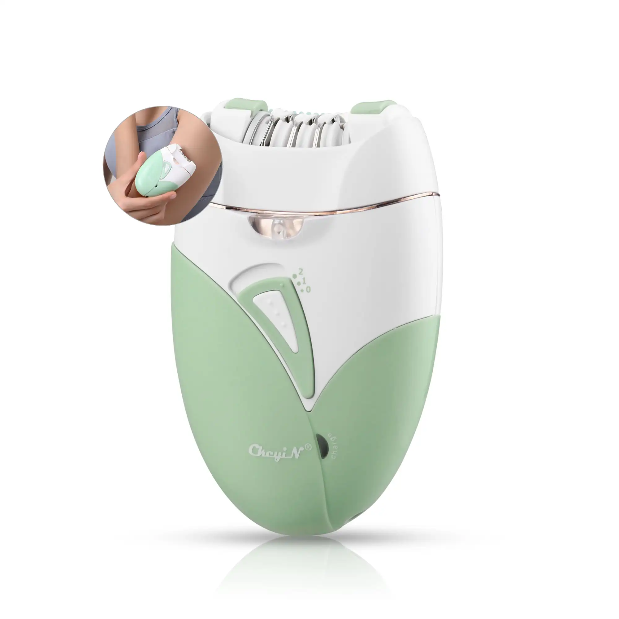 

Hair Epilator Shaver for Women, USB Charging Female Hair Remover with Light, Razor for Face Legs Bikini Light Green