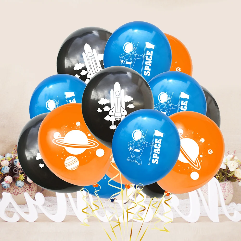 

15 Pcs Birthday Party Supplies Balloons Kids Spaceman Balloon Space Balloons Emulsion Kid Party Balloon Outer Space Balloon