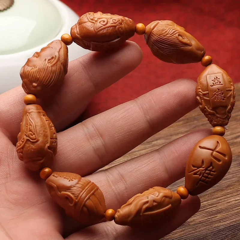 Мужской браслет Shu Kingdom Seven из оливкового ореха ручная резьба изысканный нож