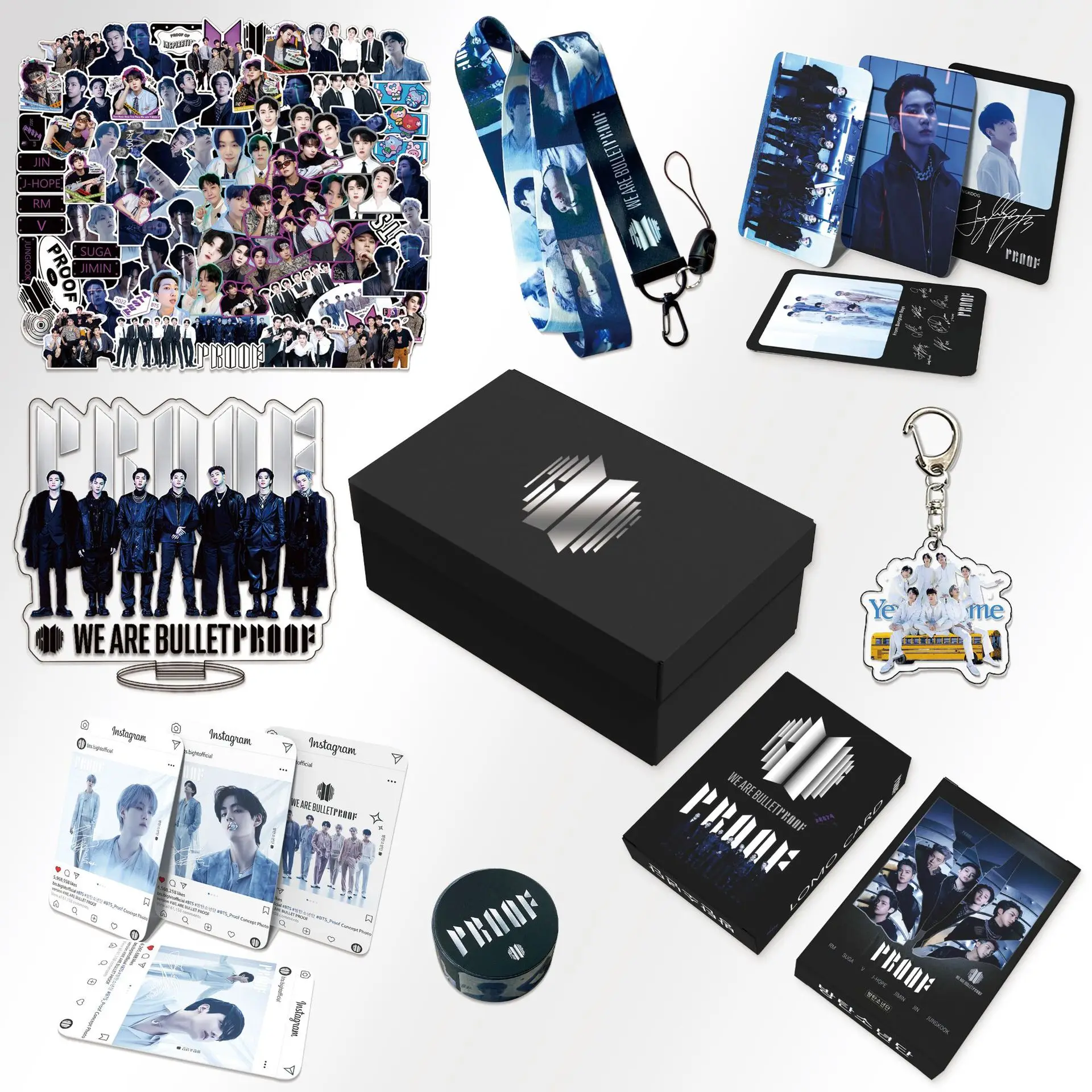 

Kpop 2022 New Album Proof Gift Box Set korean boys 9th Festa PhotoCards Phone Lanyard Sticker With Keychain For Fans Collection