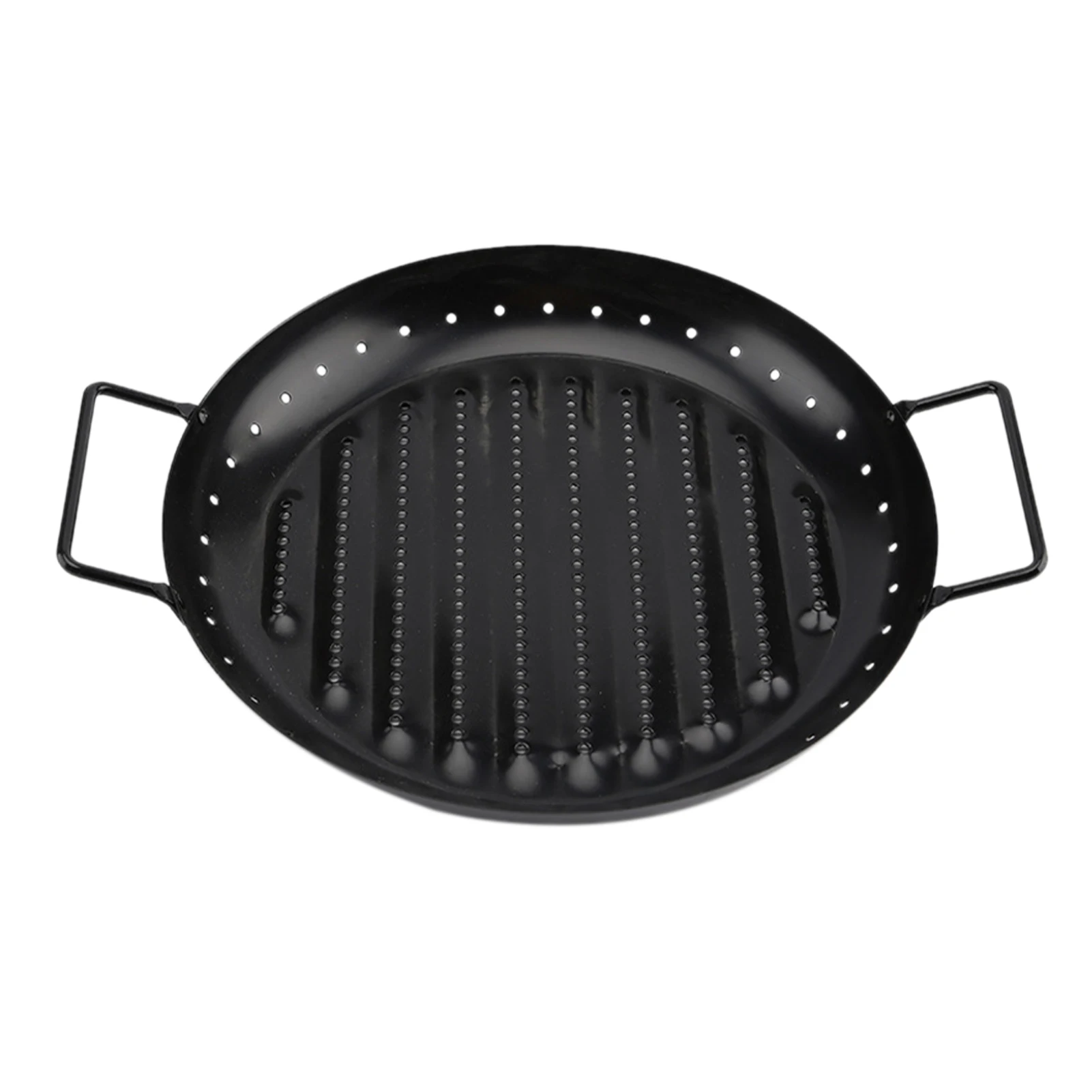 

Carton Steel With Handles Outdoor Party Vegetable Meat Camping BBQ Nonstick Skillet Portable Cooking Frying Grill Pan Picnic