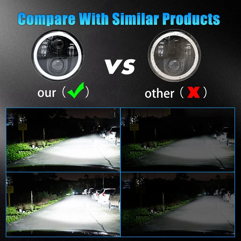 Фара 5-3/4 дюйма с белым ореолом для Sportster Iron 883 Dyna Street Bob