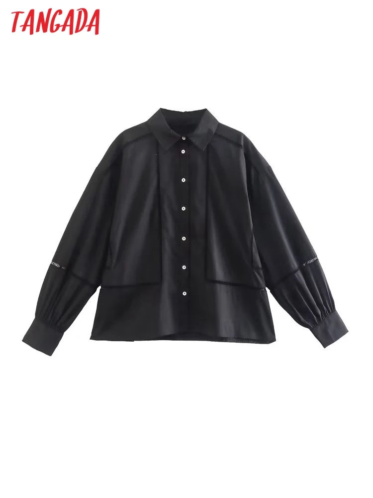 

Блузка женская кружевная оверсайз с длинным рукавом, 6X63