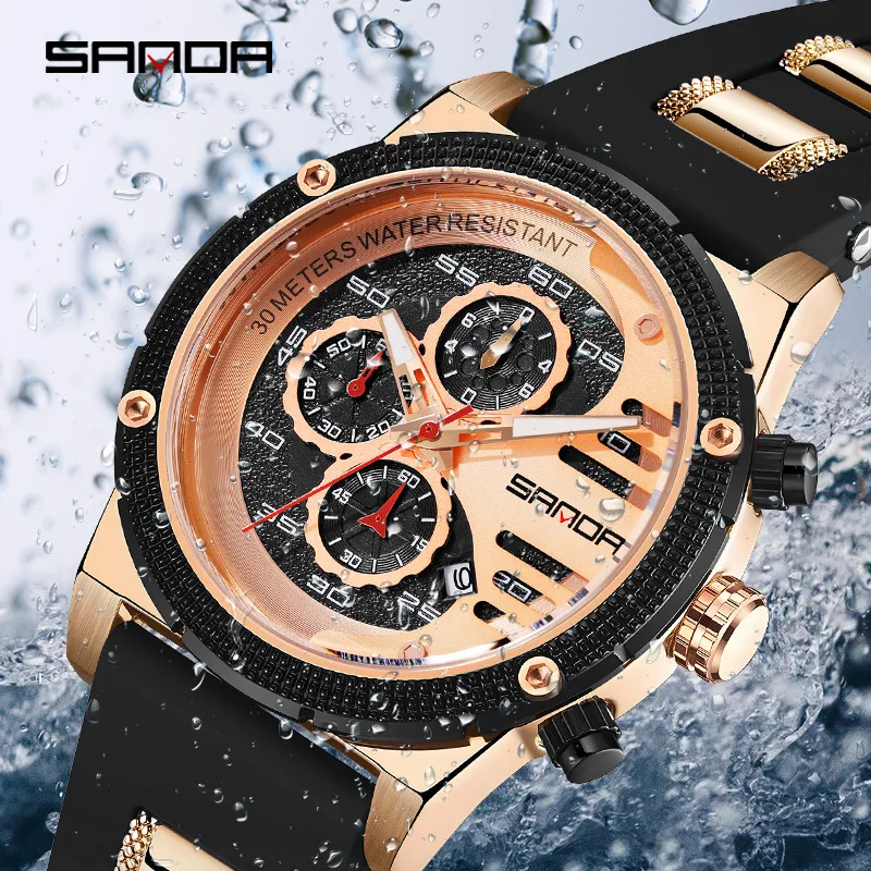 

Sanda 5508 Trending 2023 New Reloj Fashion Men Japan Quartz Movement Calendar Shock Resistant Waterproof Wrist Watch