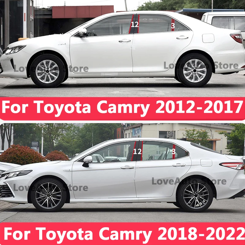 

For Toyota Camry XV70 XV50 Car Window Central Column B C Pillar Cover Moulding Sticker Exterior Window Frame 2012-2022