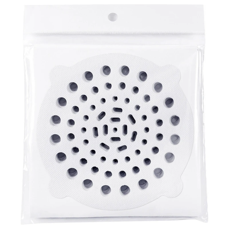 

100PCS Drain Hair Catcher Shower Drain Hair Trap Bathroom Accessories Disposable Shower Drain Hair Catcher Mesh Stickers