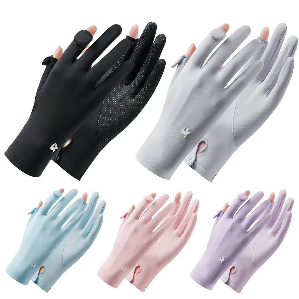 

Модные солнцезащитные тонкие шелковые перчатки для езды на велосипеде и вождения, перчатки с защитой от УФ-лучей, перчатки, варежки