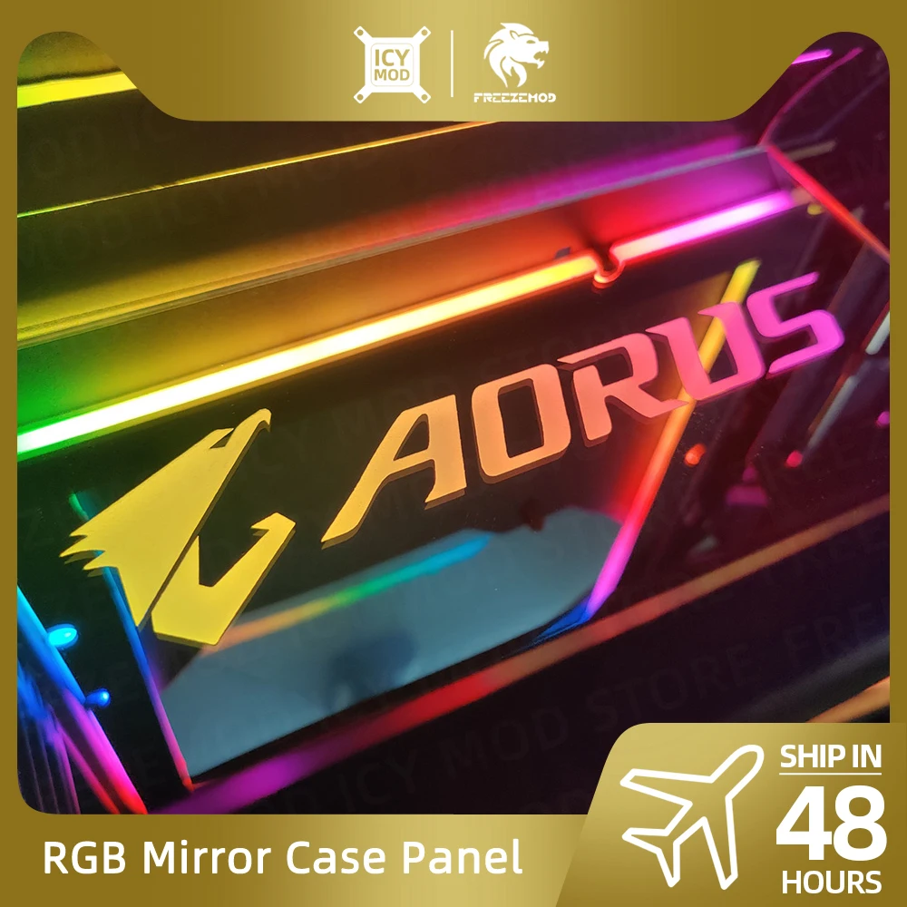 

Mirror MOD RGB Lighting Panel Customize PC Case VGA Backplate Side Panel PC Cabinet A-RGB Colorful AURA SYNC Water Cooling Plate