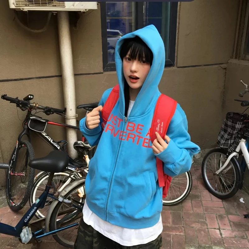 Y2K толстовки с буквенным принтом женская корейская модная хлопковая свободная