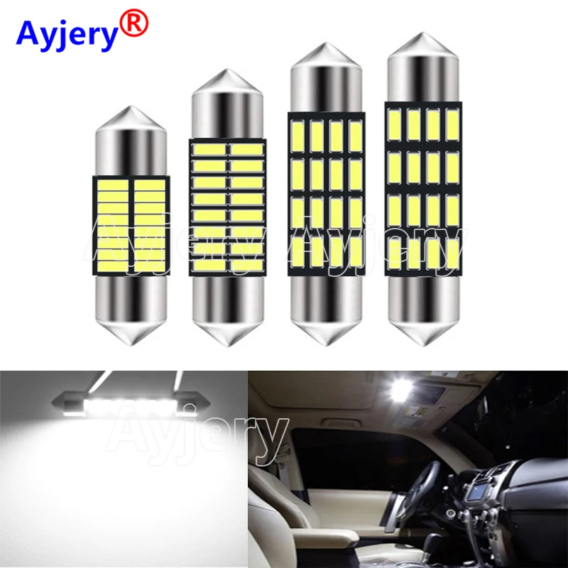 

AYJERY 1000Pcs Festoon C5w Led Light 4014 16 SMD Car Dome Reading Lights 31MM 36MM 39MM 41MM 12V Auto Lamp Bulbs White Car Light