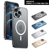 case for iphone13 12 pro max aluminium alloy metal frame 12 13mini support for magnetic magsafe wireless charging