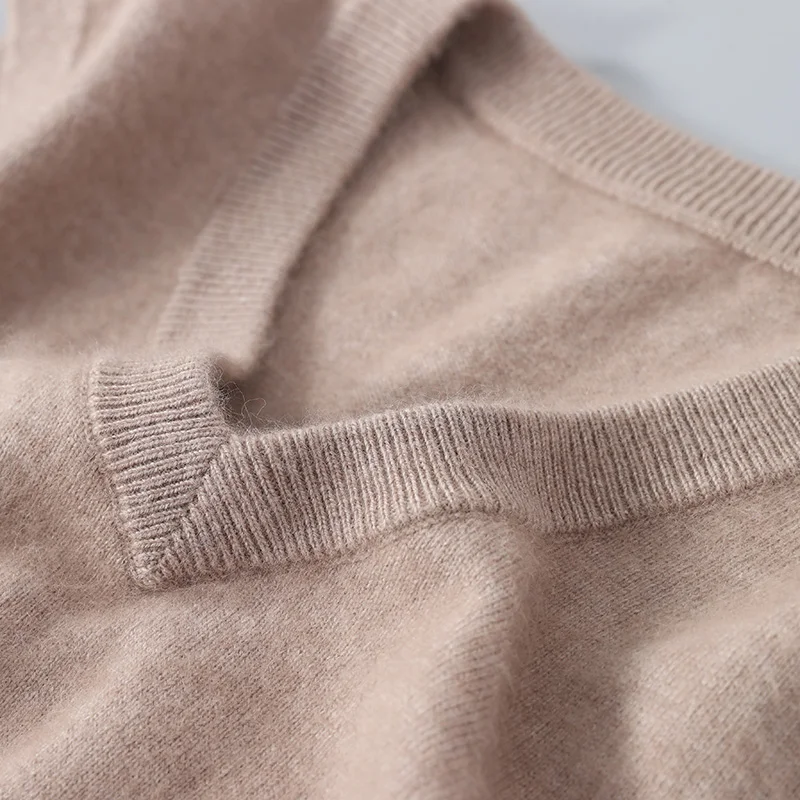 Осень-зима 2023 новый мужской жилет с v-образным вырезом 100% норковый кашемировый