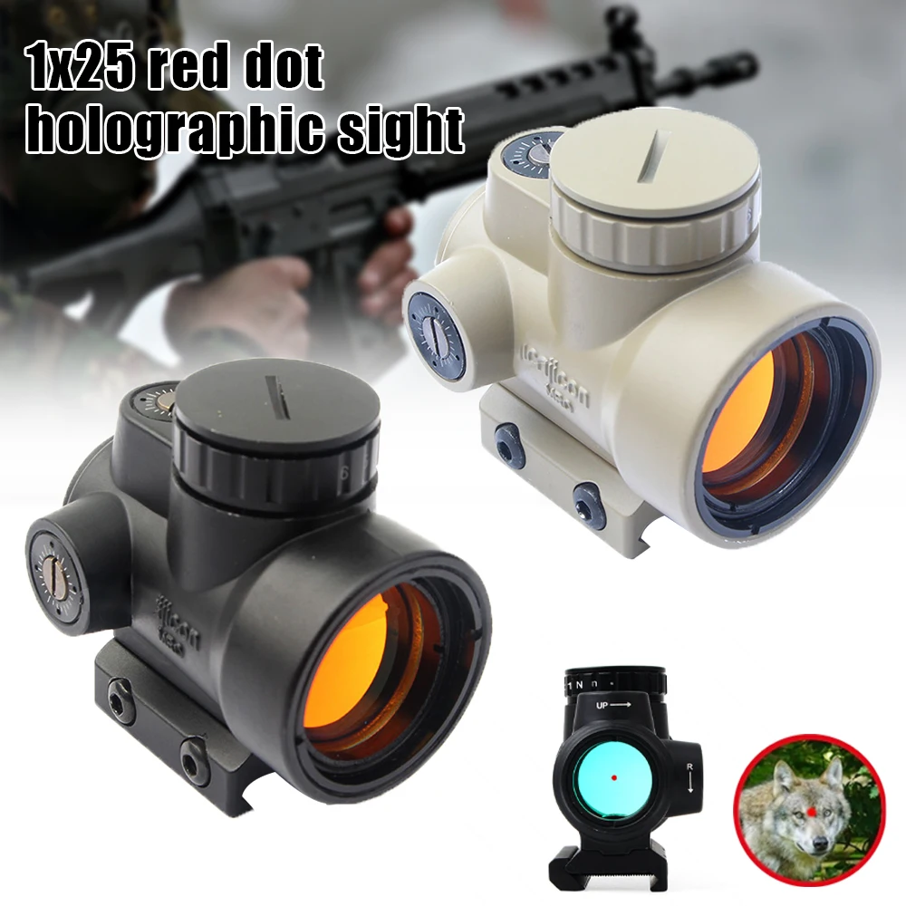 MRO 1x25 красный точечный прицел клон с подсветкой голографический охотничий прицел снаряжение отправляется высокие и низкие кронштейны Размер прицела 25 мм коллиматор