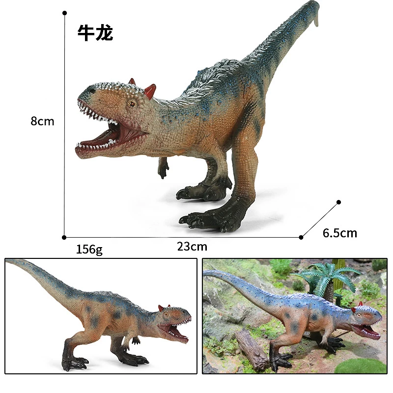 

Children's Jurassic Simulation Large Bullosaurus Dinosaur Model Toy Static Carnivorous Bullhorn Solid Models Ornaments Figures