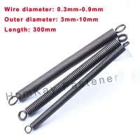 123510 pcs length 300mm sping steel dual hook long expansion tension spring wd 0 3 0 9mmod 3 10mm hardware accessories