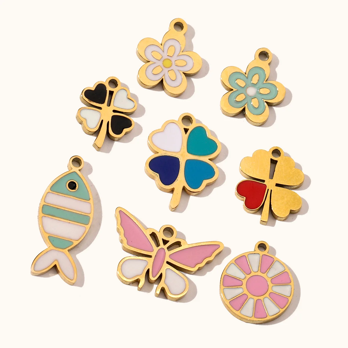 3 шт./лот красочные эмалированные цветы рыба нержавеющая сталь сделай сам