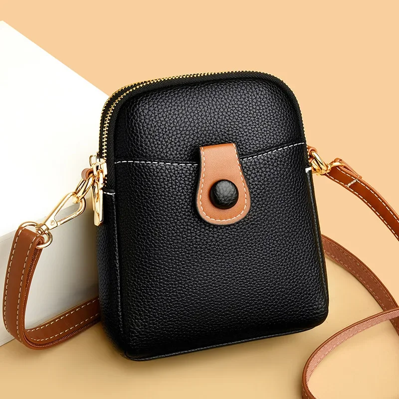 

2023 New Mobile Phone Bag Large Capacity Advanced Double Bay Women's Bag Simple Single Shoulder Bag Cross Body Small Bag