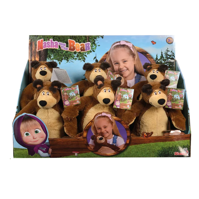 Фото Кукла MashaBear, плюшевая игрушка для девочек, детский подарок на день рождения, плюшевая подушка с медведем №5