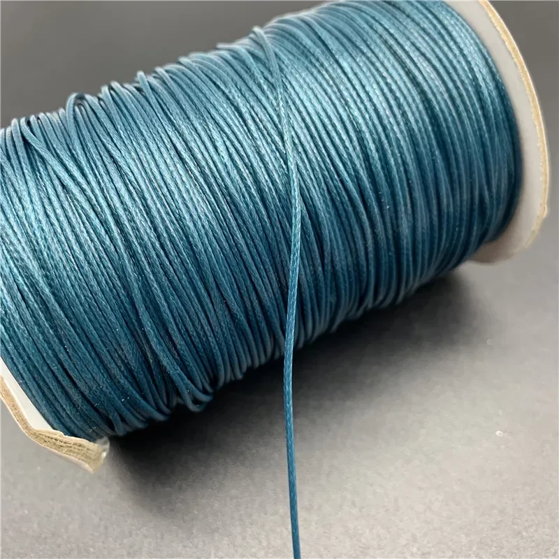 

0.8mm 1mm 1.5mm 2mm Peacock Blue Waxed Cotton Cord Rope Waxed Thread Cord String Strap Necklace Rope For Jewelry Making