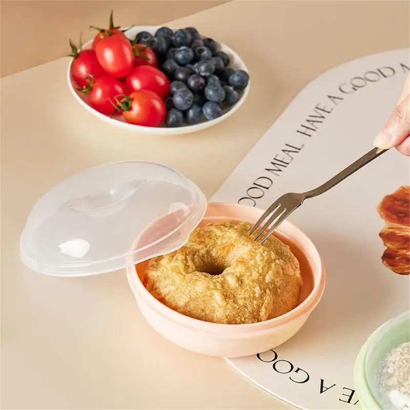 

Creative Portable Storage Containers Round Plastic Sandwich Toast Boxes Fruit And Bread Fresh-Keeping Storage Boxes For Student