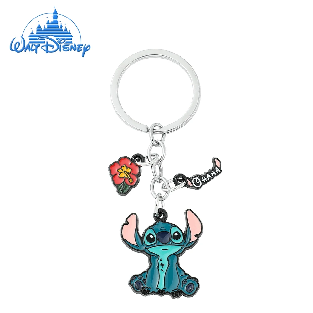 

Disney Lilo And Stitch Cartoon Keychain Metal Enamel Pendant Keyrings Charms Cute Keyholder Bag Accessories Gift For Friends