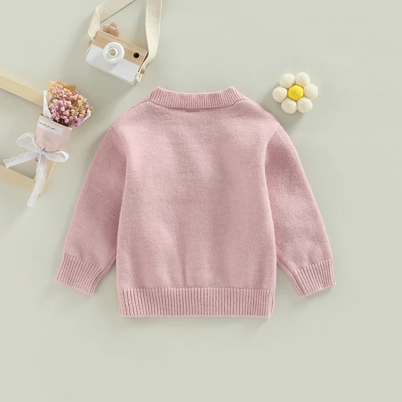 Осенний вязаный свитер для маленьких девочек детские кардиганы с цветами