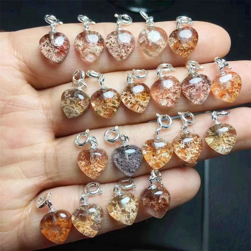 Подвеска в виде сердца из натурального кварца S925 2 шт.