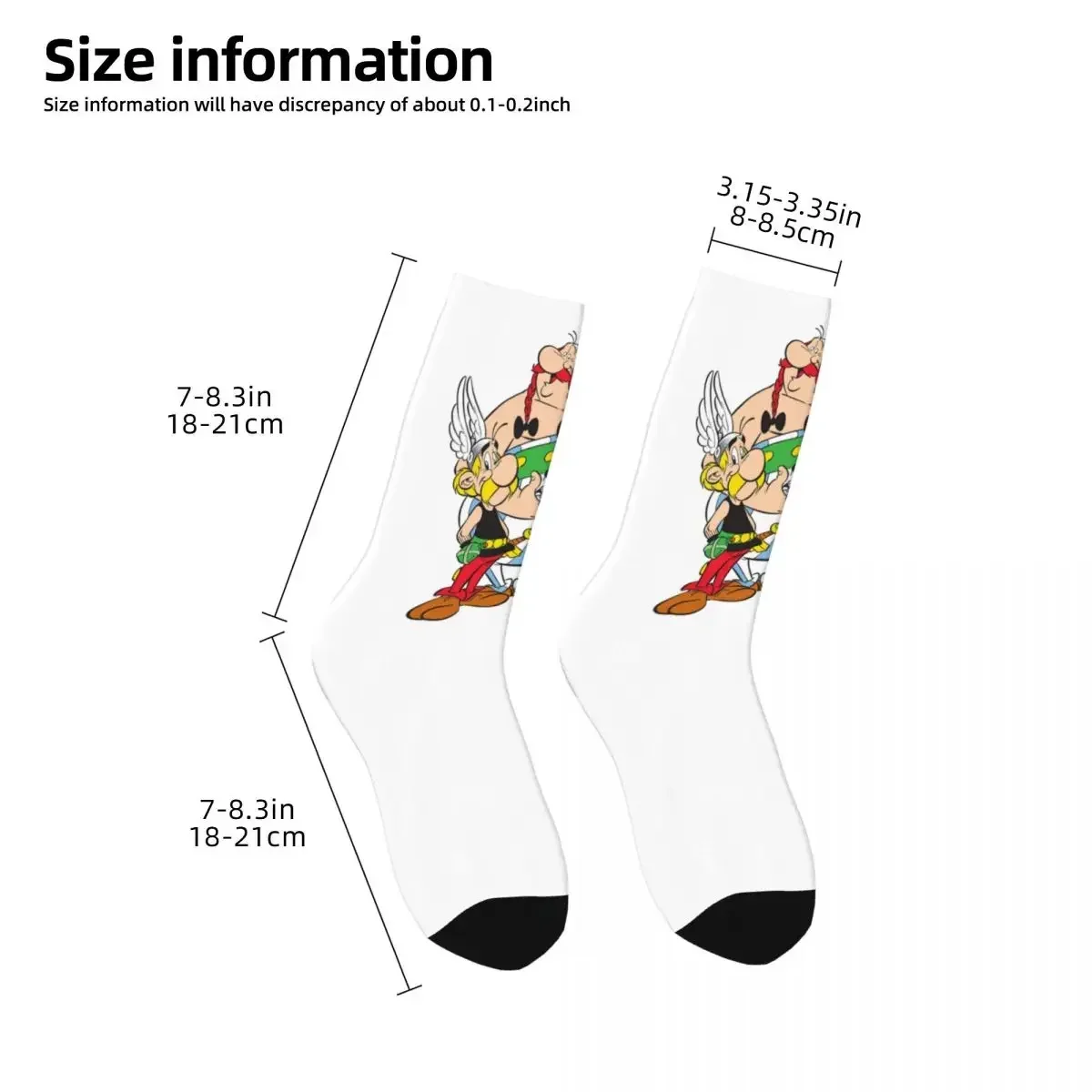 Носки Астерикс и Обеликс супер мягкие чулки в стиле Харадзюку всесезонные