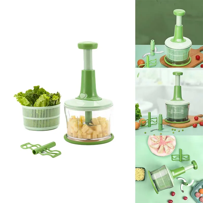 

Yiouekiun Household Meat Grinder Egg Beater Garlic Masher Multi-function Cooking Machine Vegetable Dehydrator Drain Basket