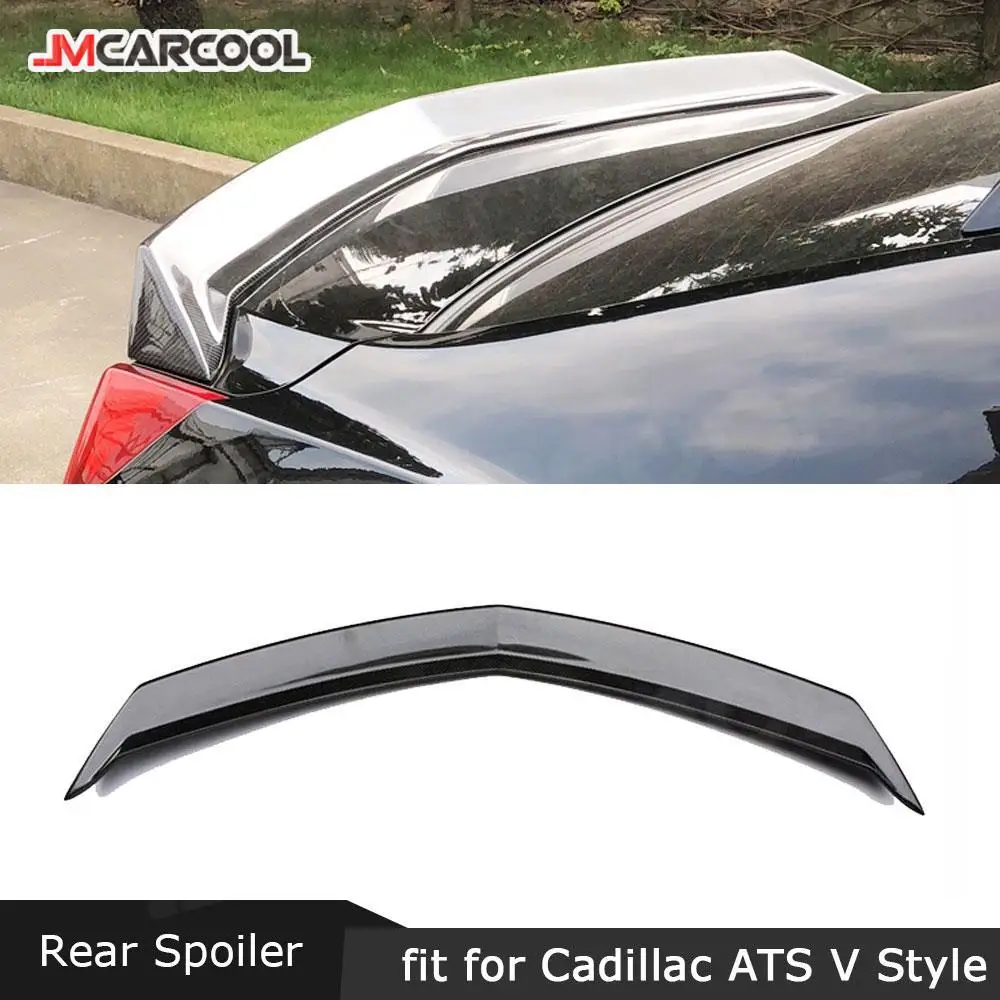 Carbon Fiber Rear Boot Spoiler for Cadillac ATS Sedan 4 Door 2015 -2019 V Style FRP Rear Trunk Lid Trim Wings Spoiler