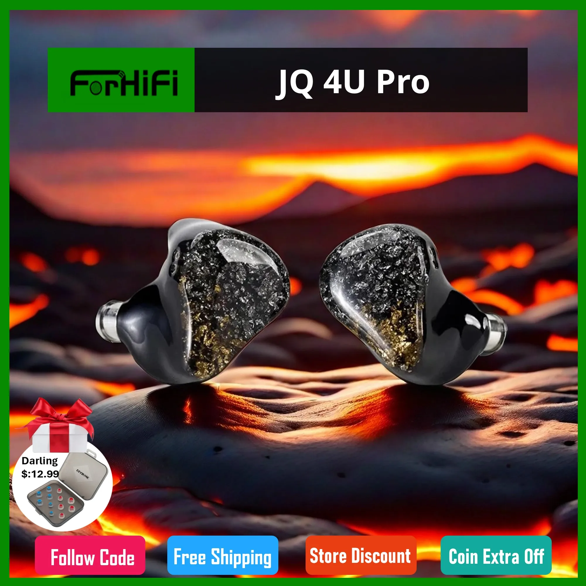 JQ 4U Pro Наушники-вкладыши Hi-Fi монитор проводные наушники-вкладыши 1DD + 4BA 10 единиц